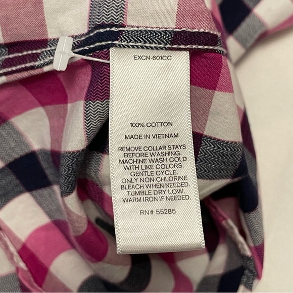 EXPRESS Mens Extra Slim Fit Long Sleeve Dress Shirt - Size M Black White Pink - Picture 10 of 12